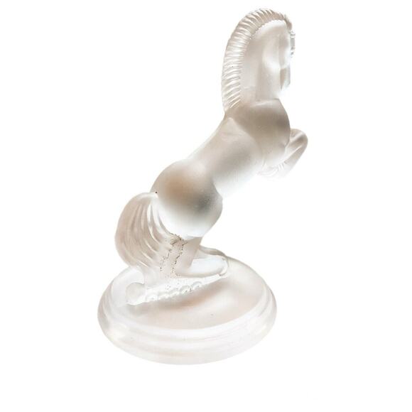 Vintage 1987 The Franklin Mint Art Deco Frosted Glass Horse Sculpture - Picture 3 of 9